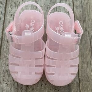 LIKE BRAND NEW worn once OshKosh B’gosh light pink toddler girl size 5 jellies